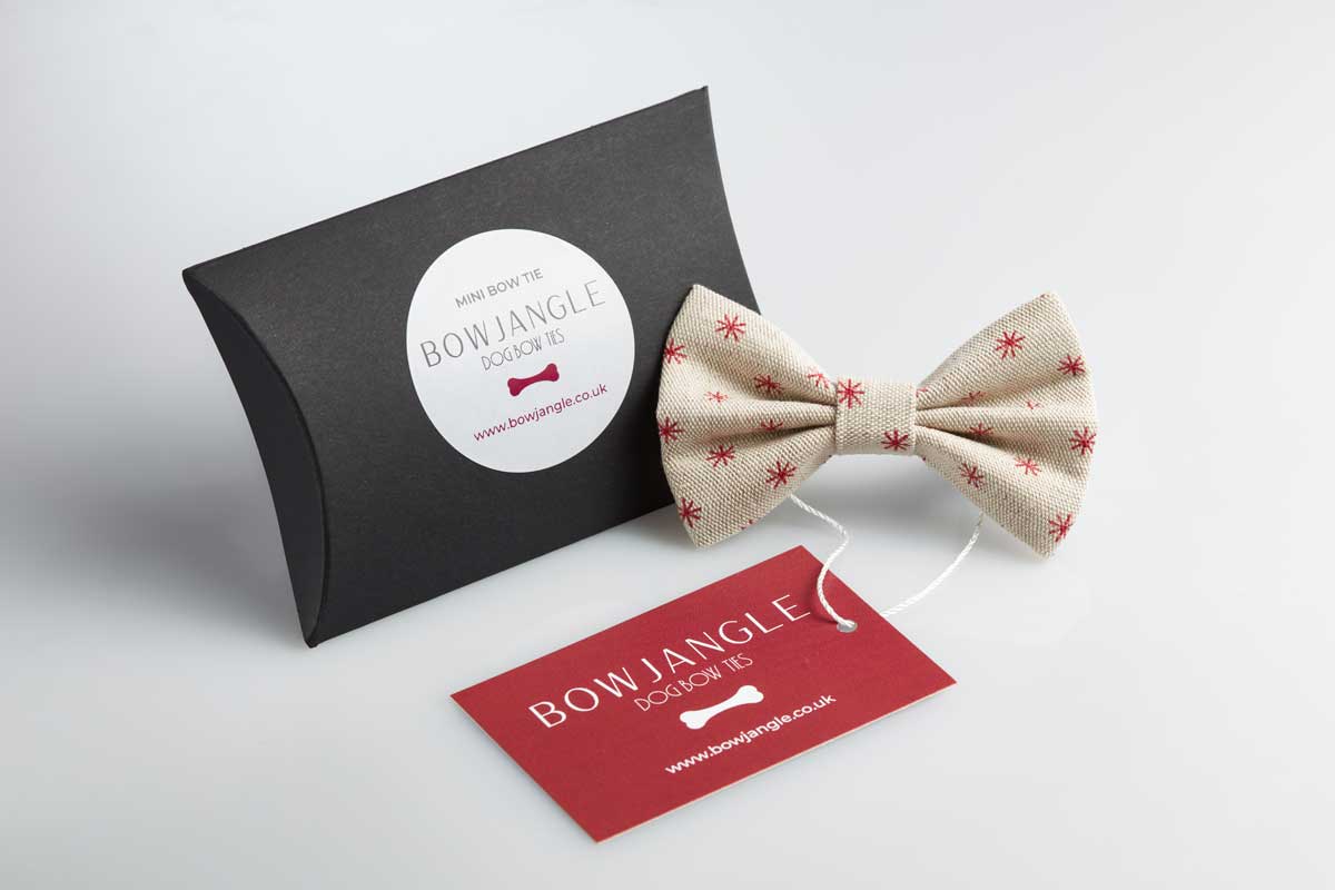 Classical Star Mini Dog Bow Tie – Valentine Beige - Image 3