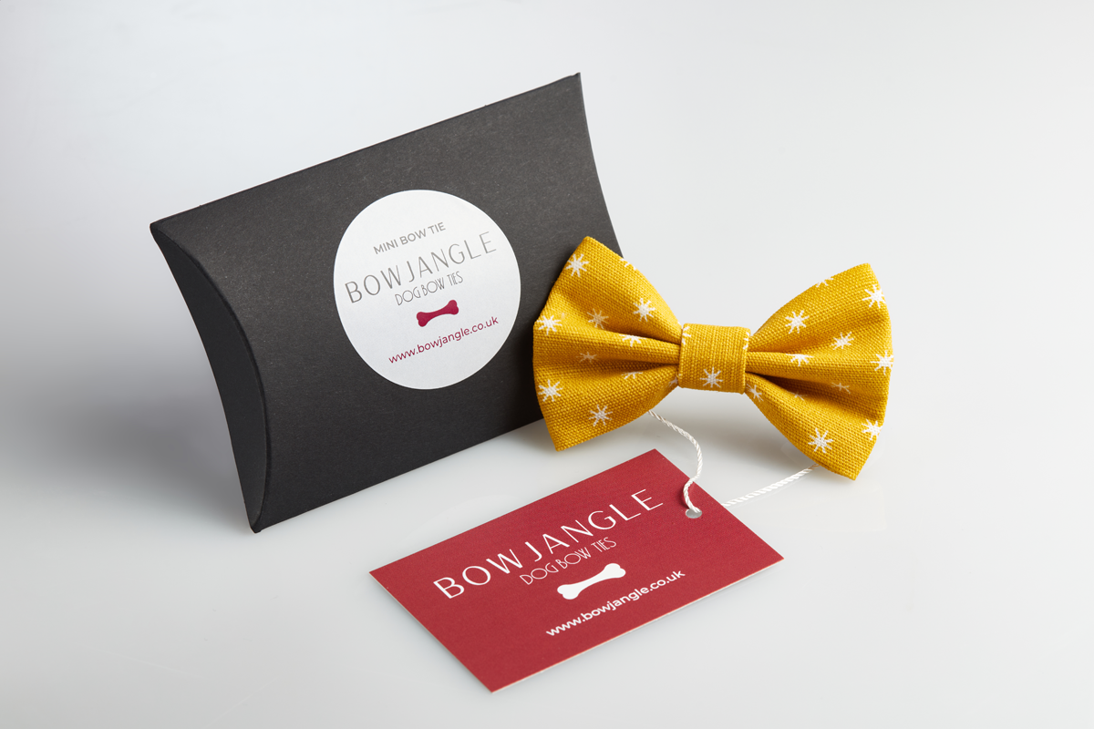 Classical Star Mini Dog Bow Tie – Mimosa Yellow - Image 3